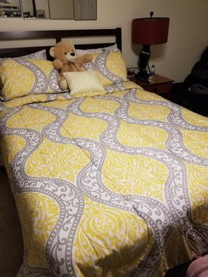 Mainstays Yellow Damask 6 Piece Bed In A Bag Bedding Set Twin