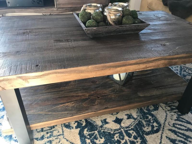 Pomona Large Coffee Table Rustic Natural Walmart Com Walmart Com