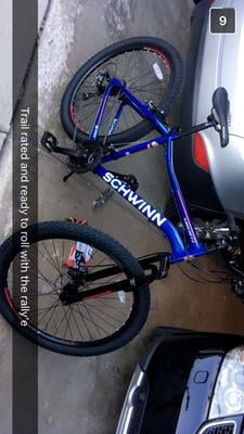 blue schwinn mountain bike