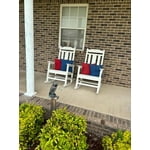 SERWALL Outdoor Rocking Chair, HDPE Weatherproof Patio Rocker, White ...