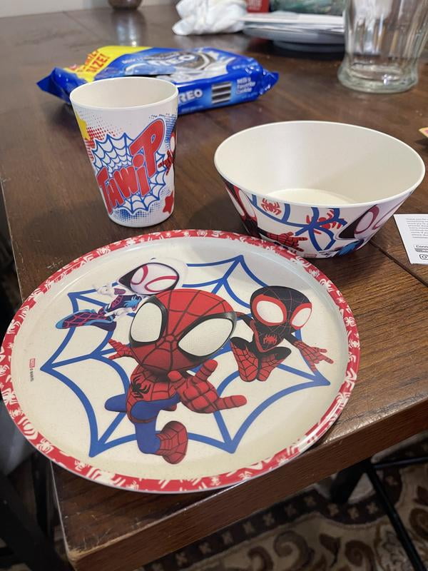 Zak Designs 3pk Spiderman Kids Dinnerware Set Melamine Plate Bowl