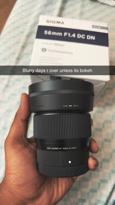 Sigma 56mm F/1.4 DC DN Lens for Sony E-Mount, APS-C, Bright
