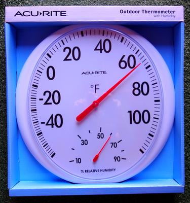 AcuRite 13.5-inch White Thermometer with Humidity Gauge 1.75 x