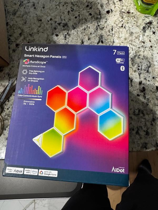 Linkind, Smart LED Wall Light Panels, 7pk, Multi-Color, Music Sync