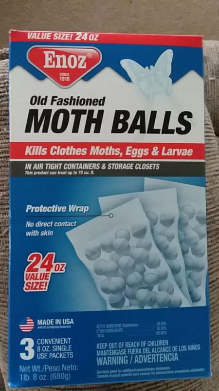 (8 Pack) Enoz Old Fashioned Moth Balls, Naphthalene Balls, 24 oz, 3 Single  Use 8 oz Packets