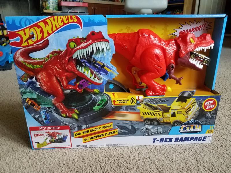  Hot Wheels T-Rex Rampage Track Set, Works City Sets, Toys for  Boys Ages 5 to 10 : Toys & Games