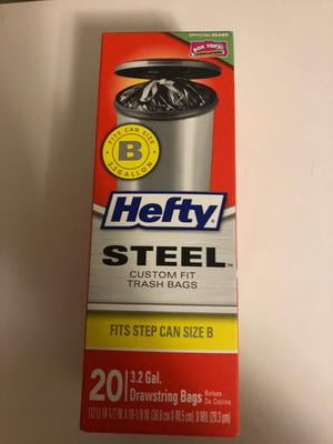 Hefty Steel Custom Fit G Size Drawstring Trash Bags, Black, Unscented, 8  Gallon, 20 Count 