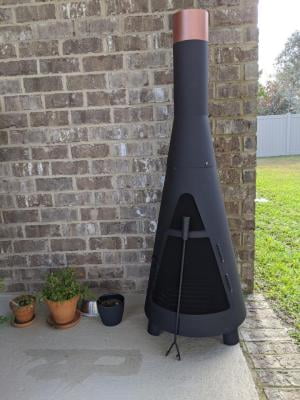 Black and Copper 636643 Modern Wood Burning Steel Chiminea Black and Copper 636643 Modern Wood Burning Steel Chiminea