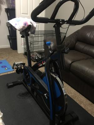 xtremepowerus stationary exercise bicycle bike cycling cardio health workout fitness blue