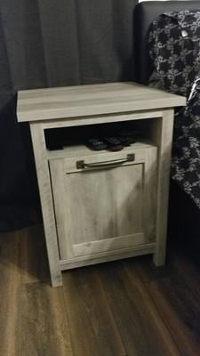 better homes & gardens modern farmhouse 1 door nightstand with 2 usb ports