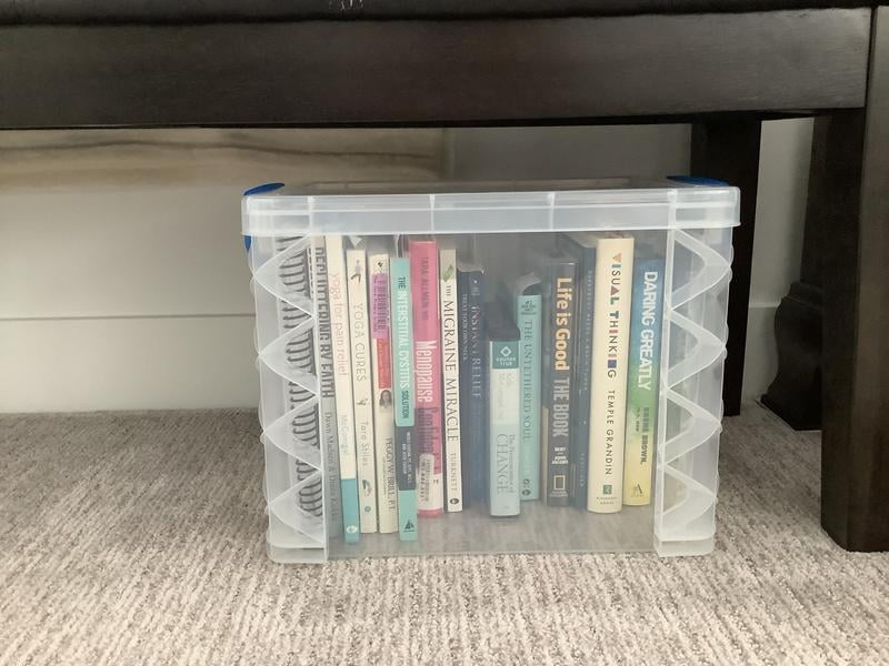 Super Stacker Storage or Hanging File Box with Blue Lid Locking