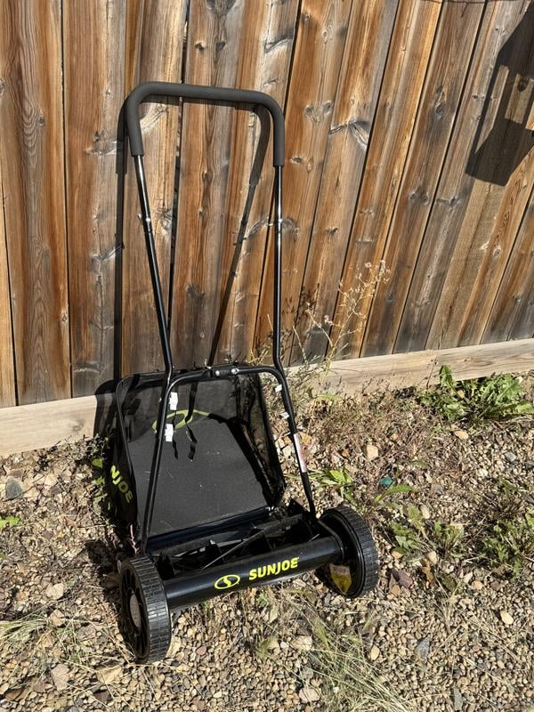 Sun Joe Cordless, Manual Push Steel Reel Lawn Mower, 14 Inch