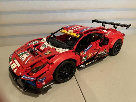 Lego technic 42125 ferrari 488 gte af corse 51 , modele authentique de la  voiture de course dendurance a exposer, pour adultes LEGO42125 - Conforama