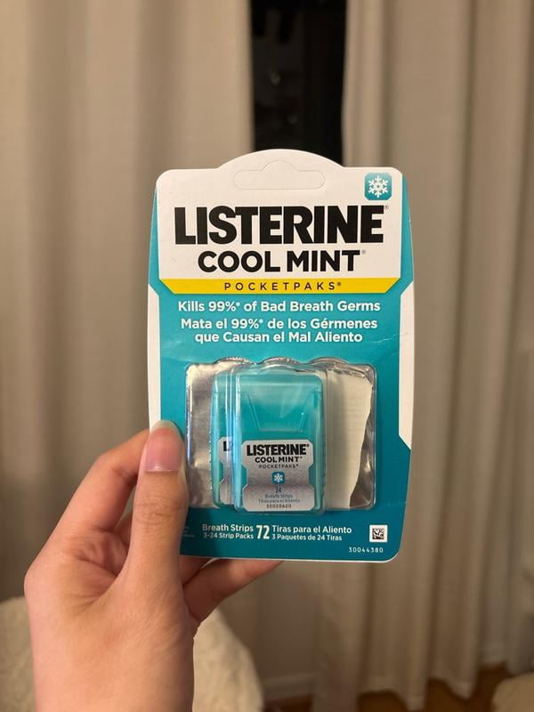 Listerine, Breath Strips, PocketPaks Cool Mint 72 ct, Pack of 6
