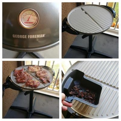 Indoor|Outdoor 15+ Serving Domed Electric Grill with Ceramic Plates &  Temperature Gauge - Gun Metal