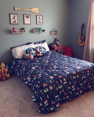 American Kids Woodland Safari Boy 5 Piece Bed in a Bag Bedding Set Twin Multi 