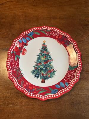 The Pioneer Woman Contenedor De Galletas Árbol De Navidad – Azul Y Rojo, Libre De BPA Y Apto Lavavajillas