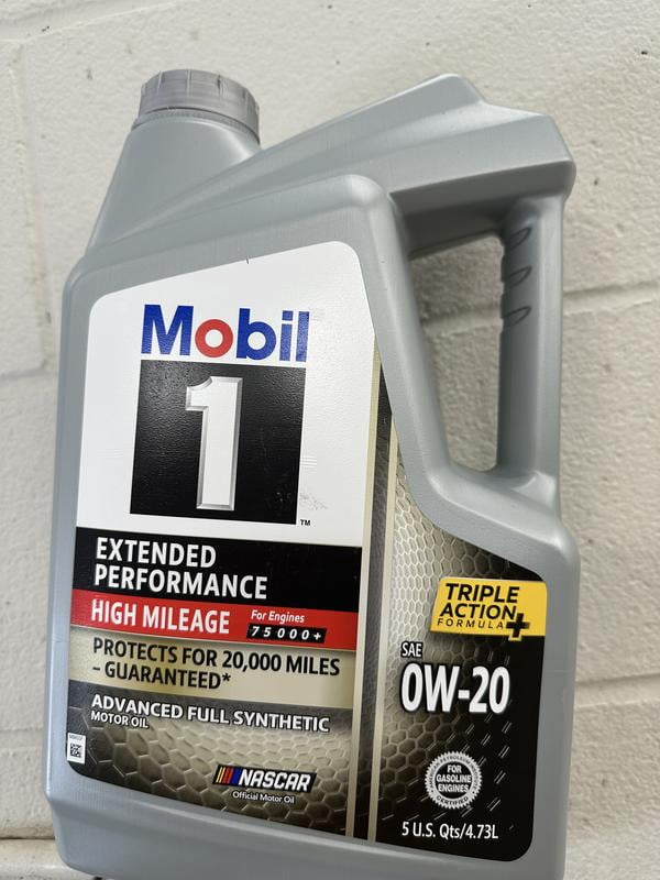 Mobil Full Synthetic High Mileage Motor Oil 0W-20, 5 Quart