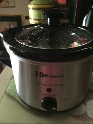 Elite Cuisine 1.5 qt. Mini Slow Cooker in Stainless Steel - 9455764