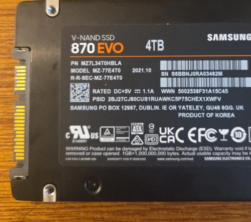 SAMSUNG 4TB Hard Disk 870 EVO Series 2.5