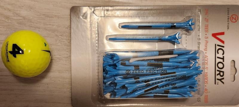 イギリス製ゴルフのテイー Zero Friction Cyan Blue 2-3/4 Inch Golf Tees with 5 Prong Design