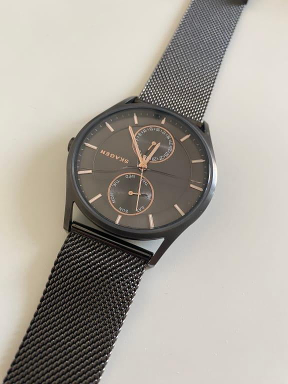 Skagen Men\'s Holst Chronograph Gunmetal Steel-Mesh Watch (SKW6608) | Quarzuhren