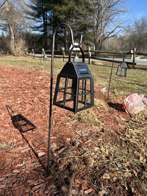 Deck Impressions Farmhouse Solar LED Shepherd's Hook Lanterns, 4