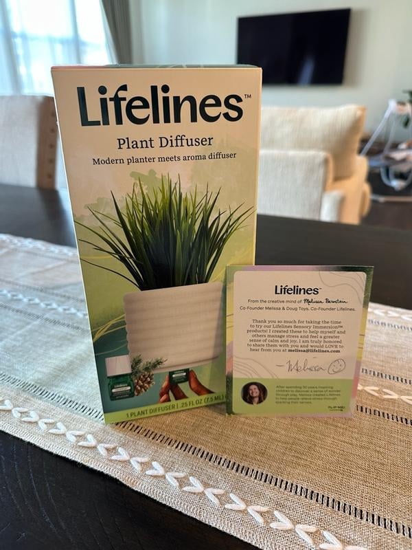 Lifelines Plant Diffuser with ClickWick Essential Oil Blend, Rechargeable &  Waterless Aromatherapy Diffuser for Home and Office, Modern Grass Planter -  Walmart.com