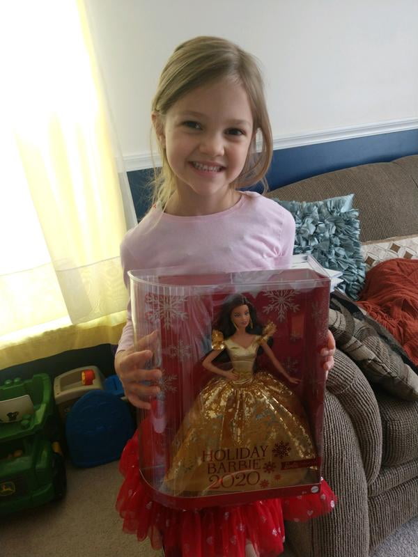 Brunette holiday barbie 2020 hotsell