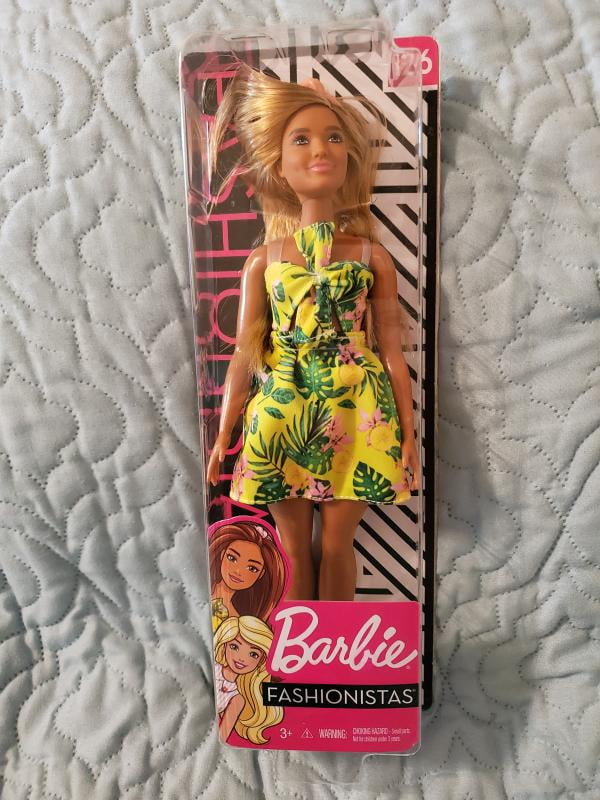 Barbie Fashionistas Doll Curvy Body Type With Tropical Dress