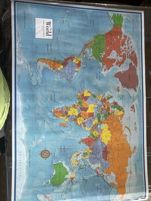 Swiftmaps 48x78 Large Classic Elite World Wall Map Poster