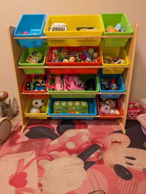 Delta Children Kids Toy Storage Organizer with 12 Plastic Bins