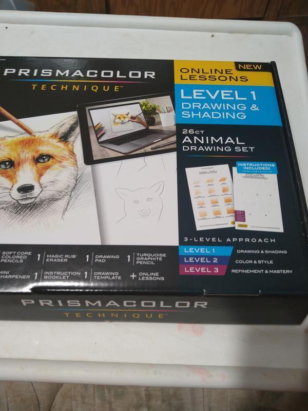 Prismacolor Technique, Art Supplies and Digital Art Lessons, Animal & Nature Drawing Set, Level 1, Learn to Draw with Colored