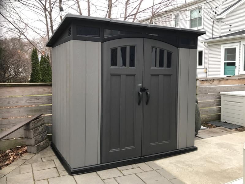 ミケ　チャコールグレー Lifetime 8' x 5' Modern Outdoor Storage Shed, Gray - Samsclub.com