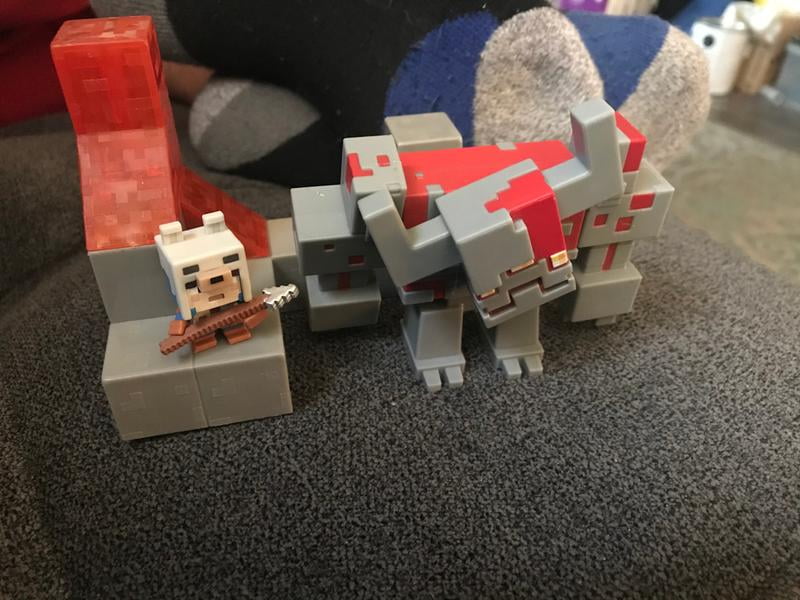 minecraft dungeons mini battle box with redstone monstrosity valorie character and lava set piece