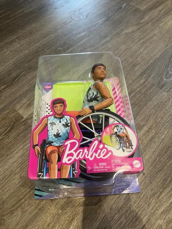 Barbie Ken Fashionistas Doll #195, Wheelchair, Ramp, Beach Shirt