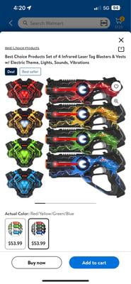 Best Choice Products Set of 4 Infrared Laser Tag Guns & Vest Set