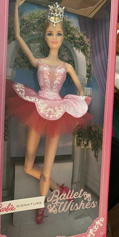Gift for 6 Year Olds and Up Approx 12-in Wearing Tutu with Doll Stand and Certificate of Authenticity Pointe Shoes and Tiara ​Barbie Signature Ballet Wishes Doll 