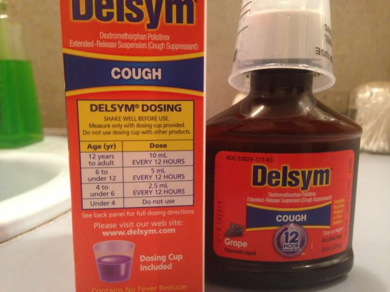 Delsym Adult Cough Suppressant Liquid, Grape Flavor - 5 fl ...