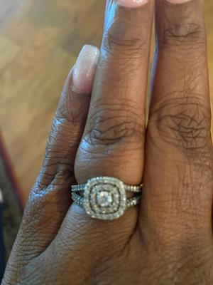 Pompeii3 Pompeii3 Women S 1 1 10ct Cushion Halo Solitaire Diamond Engagement Wedding White Gold Ring Set Walmart Com Walmart Com