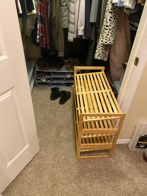 Better Homes & Gardens Bamboo 3 Tier Shoe Rack for 9 Pairs Shoe