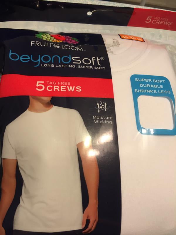 Fruit Of The Loom Men's Pure Comfort Crew Neck T-Shirt 5-Pack - Moisture-Wicking, Tagless