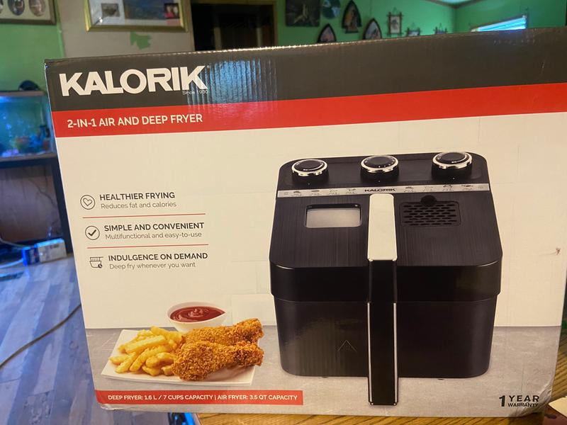 Kalorik® 2-in-1 Analog Air and Deep Fryer, Black