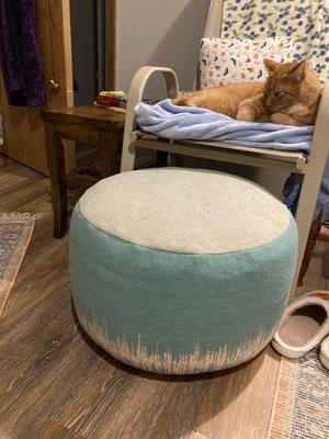 Mina Victory Life Styles Stonewash Drum Pouf 20