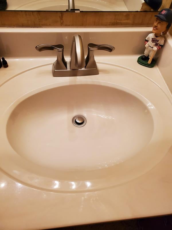 NEW Delta Everly 4/" Centerset Single Handle Bathroom Faucet in Brushed Nickel