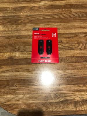 SanDisk Cruzer Glide 64GB USB 2.0 Flash Drive 2 Pack - Memory