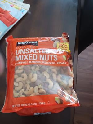 Kirkland Signature, Unsalted Mixed Nuts, 2.5 Pounds, Multicolor