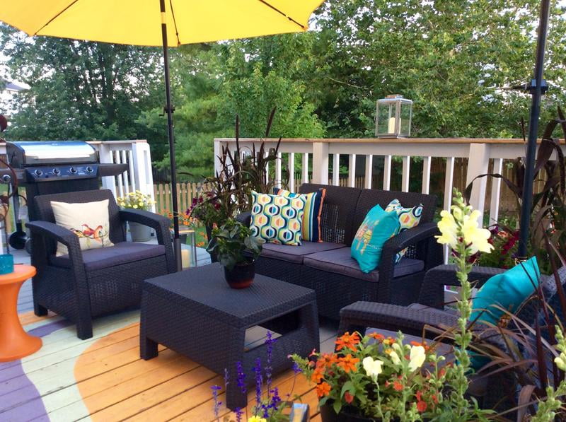 Keter Corfu All Weather Resin 4 Piece Patio Conversation Set Charcoal 212584 Walmart Com Walmart Com