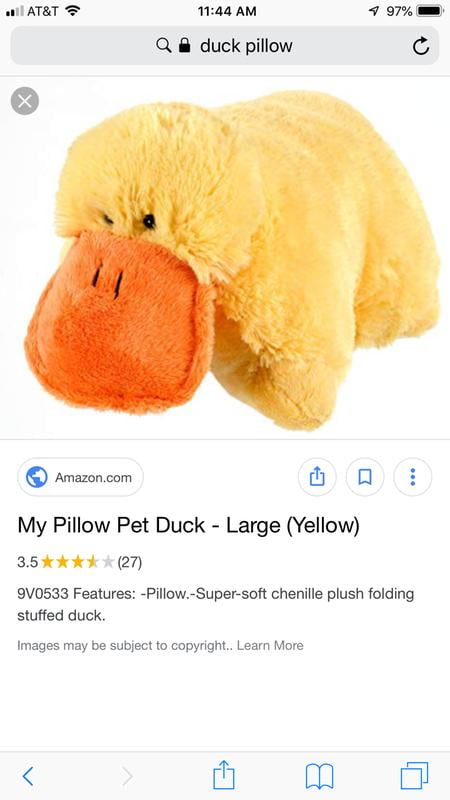 My Pillow Pet Duck Small Yellow