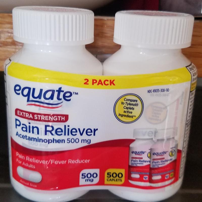 Equate Extra Strength Pain Reliever Acetaminophen 500mg Caplets